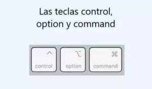 teclas Control, Option y Command en Mac